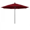 California Umbrella 11' Black Aluminum Market Patio Umbrella, Olefin Red 194061333617